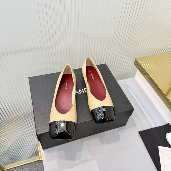 Chanel Classic Leather Slip On Ballet Flat Shoes