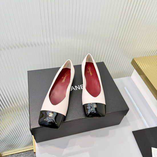 Chanel Classic Leather Slip On Ballet Flat Shoes