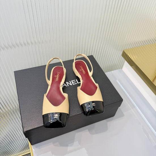 Chanel Classic Leather Slip On Ballet Flat Shoes