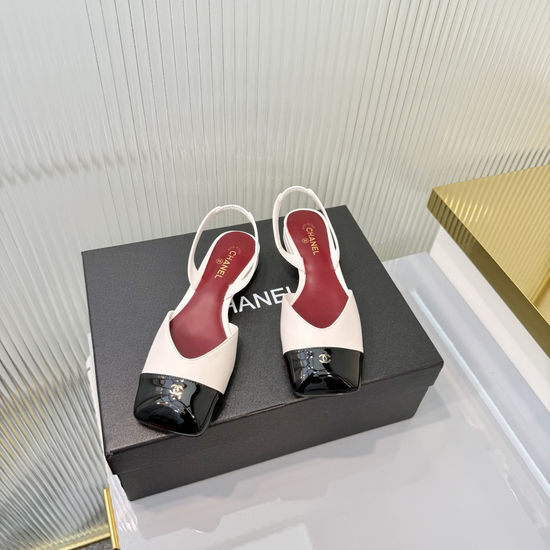 Chanel Classic Leather Slip On Ballet Flat Shoes