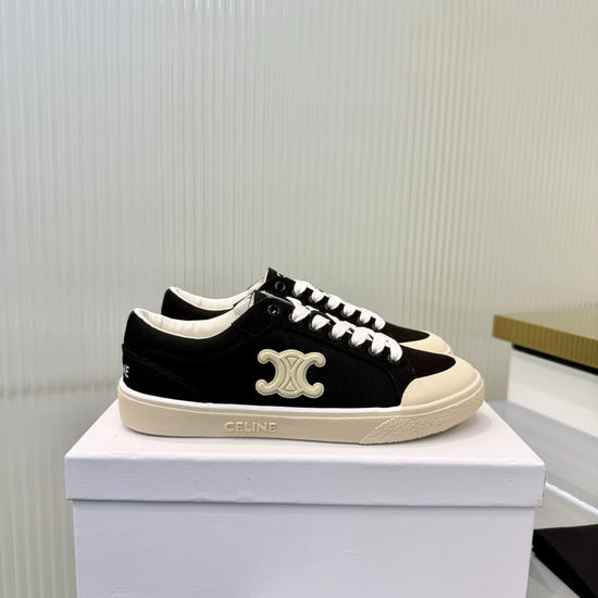 Celine Thick Sole Canvas Casual Sneakers with Logo Details