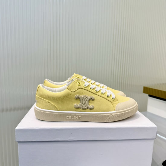 Celine Thick Sole Canvas Casual Sneakers with Logo Details