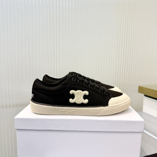 Celine Thick Sole Canvas Casual Sneakers with Logo Details