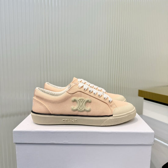 Celine Thick Sole Canvas Casual Sneakers with Logo Details