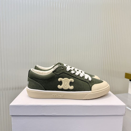 Celine Thick Sole Canvas Casual Sneakers with Logo Details