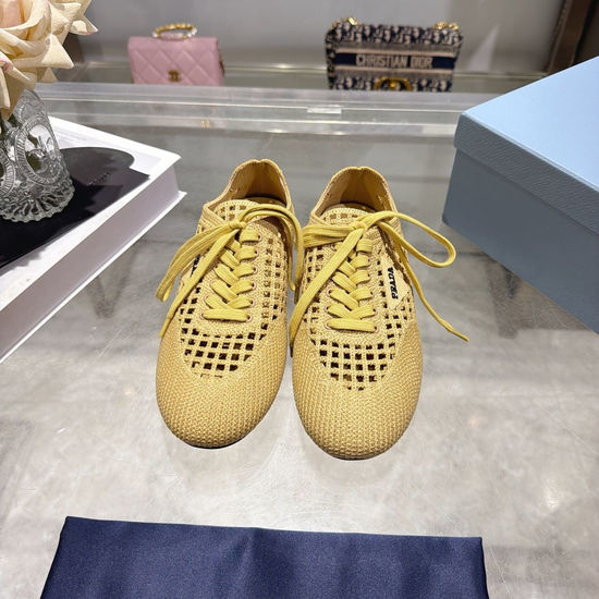 Prada Breathable Crochet Upper Soft Cushioned Insole Casual Sneakers