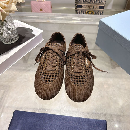 Prada Breathable Crochet Upper Soft Cushioned Insole Casual Sneakers