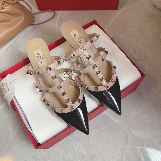Valentino Fishbone Design Genuine Leather Sole Dress Shoes