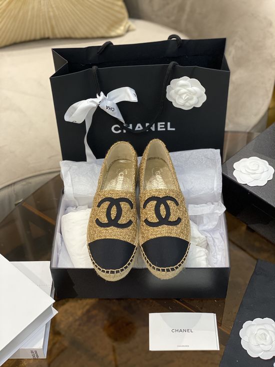 Chanel High Quality Tweed Espadrilles Classic Comfortable Daily Shoes