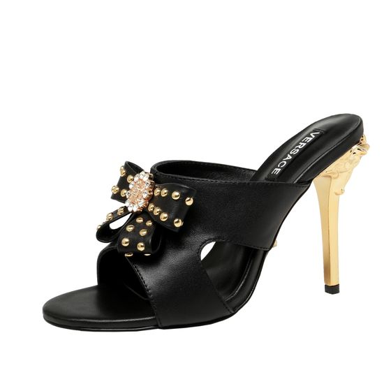 Versace Fashionable Open Toe High Heel Slide Sandals