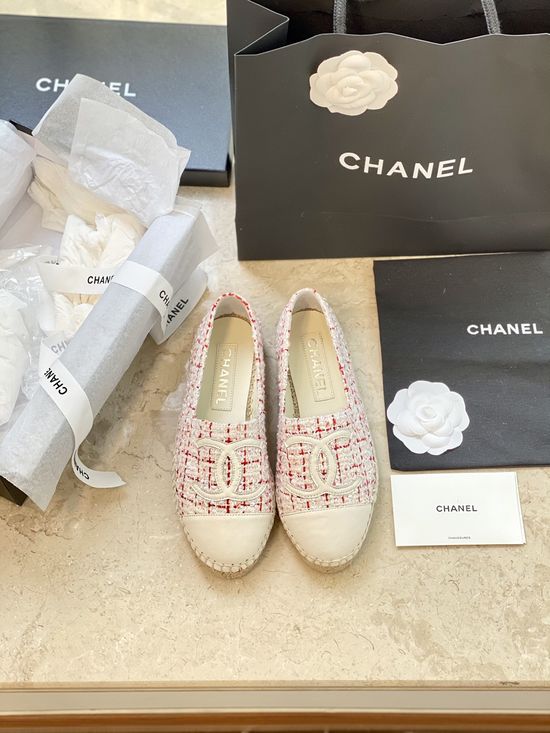 Chanel Premium Espadrilles with Wool Upper and Full Packaging