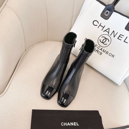 Chanel Classic Block Heel Stretch Boots Casual Daily Comfortable