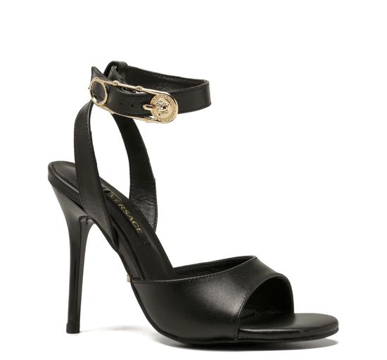 Versace Stylish Pin Decor High Heel Leather Sandals