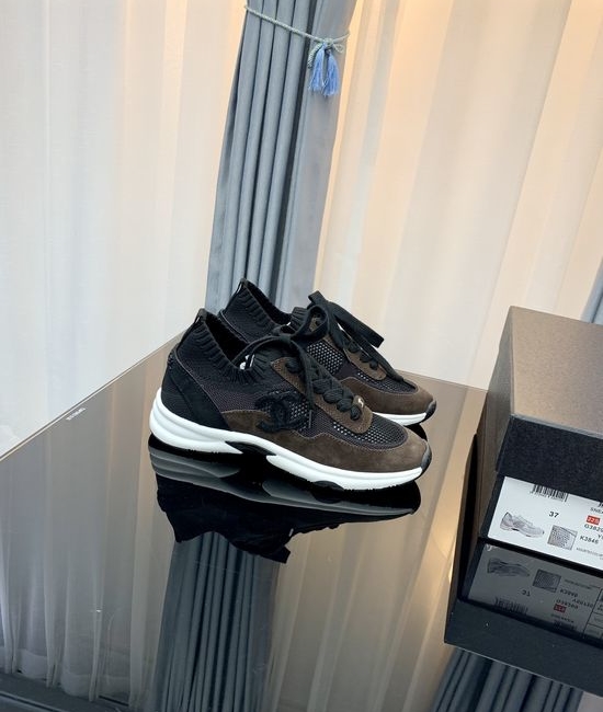 Chanel Color Block Chunky Platform Comfortable Sneakers