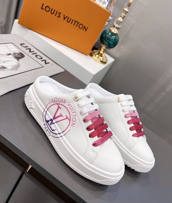 Louis Vuitton LV Slingback Casual Sneakers with Printed Leather Upper