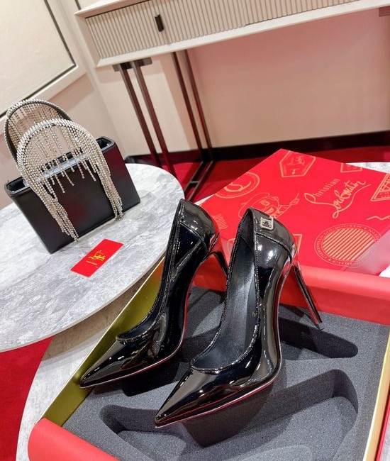 Christian Louboutine Bianco Black Sporty Kate High-Heeled Shoes