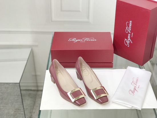 Roger Viver Patent Leather Buckle Low Heel Pumps