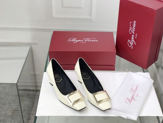 Roger Viver Patent Leather Buckle Low Heel Pumps