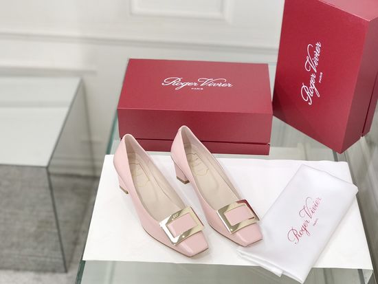 Roger Viver Patent Leather Buckle Low Heel Pumps