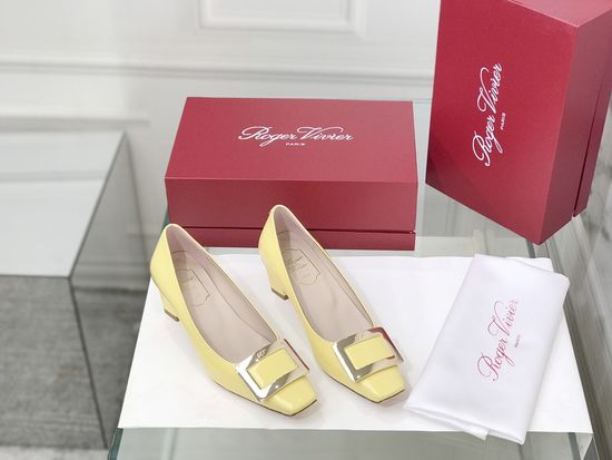 Roger Viver Patent Leather Buckle Low Heel Pumps