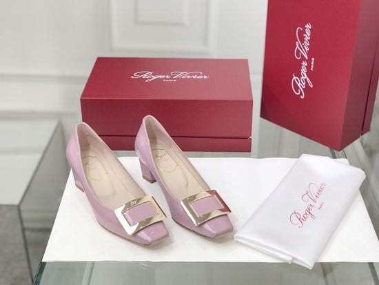 Roger Viver Patent Leather Buckle Low Heel Pumps