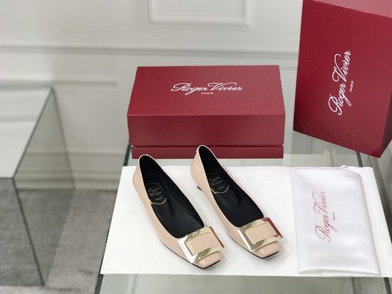 Roger Viver Patent Leather Buckle Kitten Heel Pumps