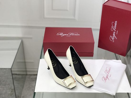 Roger Viver Patent Leather Buckle Block Heel Pumps