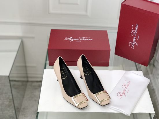 Roger Viver Patent Leather Buckle Block Heel Pumps