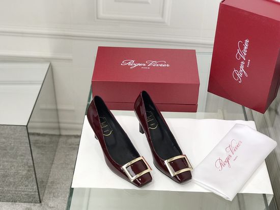 Roger Viver Patent Leather Buckle Block Heel Pumps