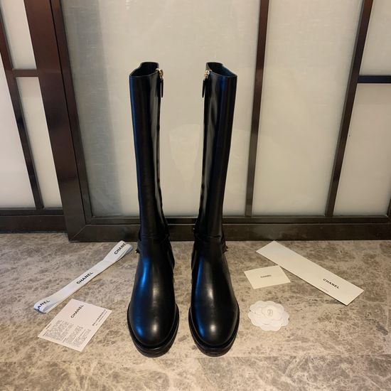 Chanel Edgy Chain-Embellished Leather Ankle Boots