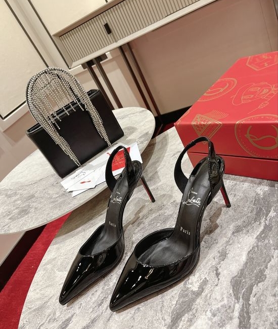 Christian Louboutine O Marylin Inspired Black Leather High Heels