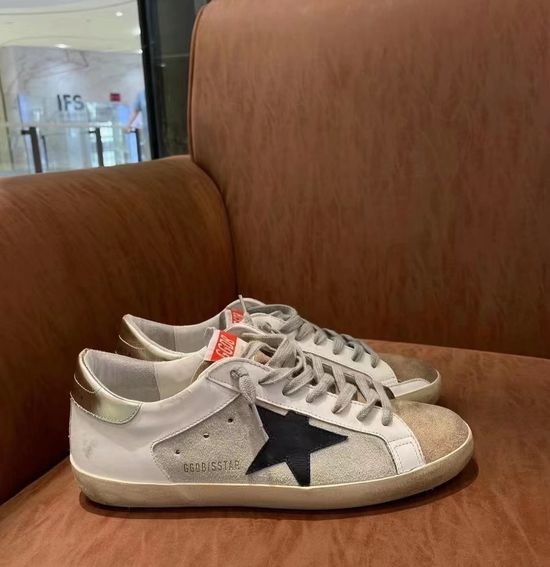 Golden Goose GGDB Vintage Distressed Casual Sneakers with Gold Accent