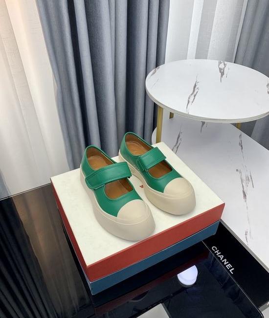 Marni Premium Leather Platform Casual Shoes with Adjustable Straps