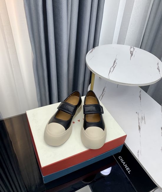 Marni Premium Leather Platform Casual Shoes with Adjustable Straps