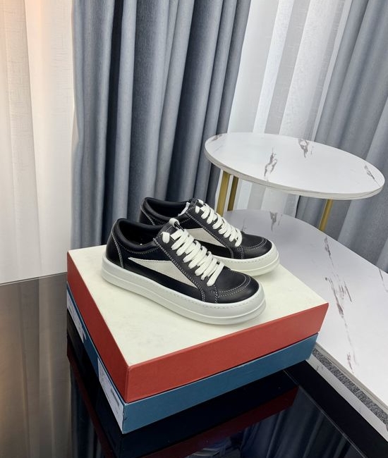Rick Owens Premium Leather Retro Comfortable Casual Daily Sneakers