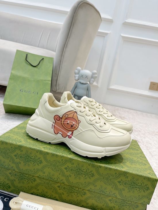 Gucci Premium Leather Casual Shoes Comfortable Versatile Fashion Footwear