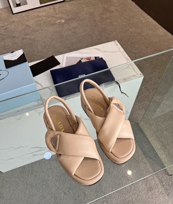 Prada Casual Flat Slide Sandals with Lightweight Cushioned Sole