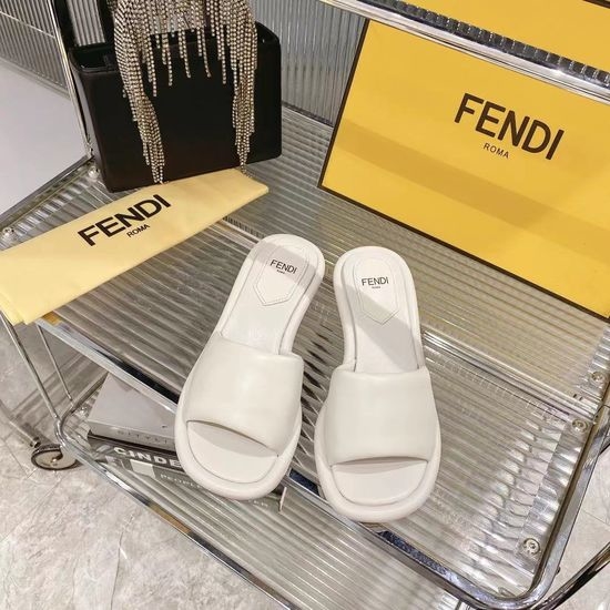 Fendi Platform Slide Sandals With Embroidered Detail