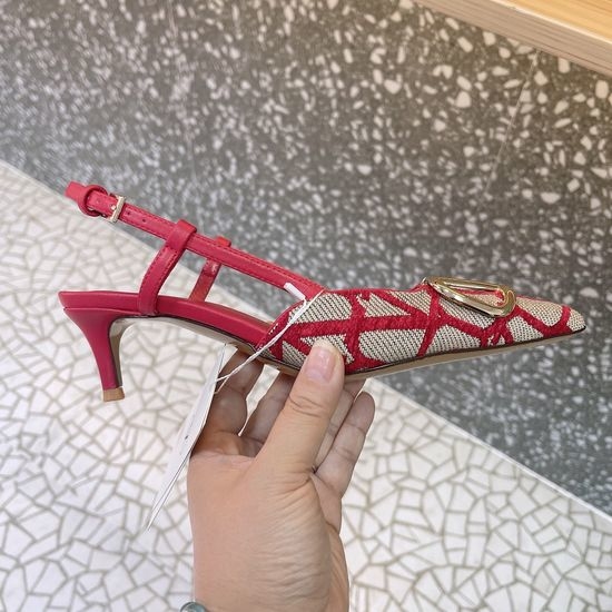 Valentino Woven Buckle Decor Heeled Sandals Premium Leather Lining