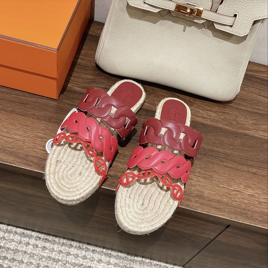 Hermes Classic Espadrille Shoes with Premium Leather Sole