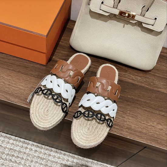 Hermes Classic Espadrille Shoes with Premium Leather Sole