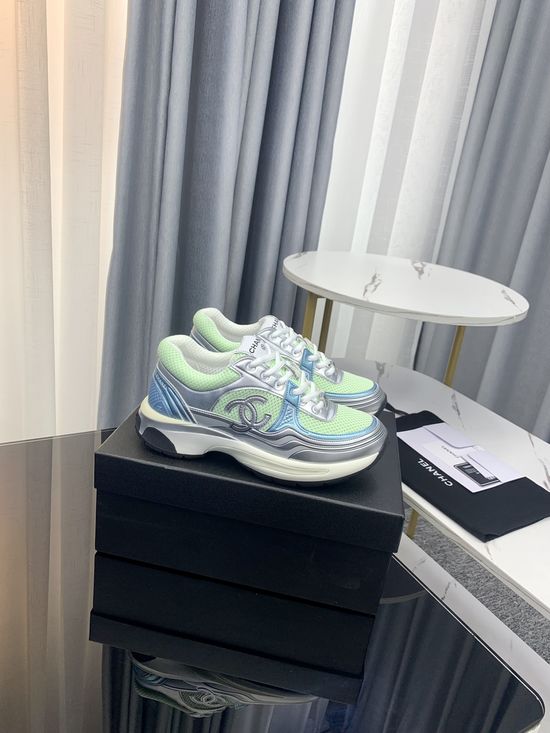 Chanel Metallic Upper Fashion Sneakers with Comfortable Breathable Lining