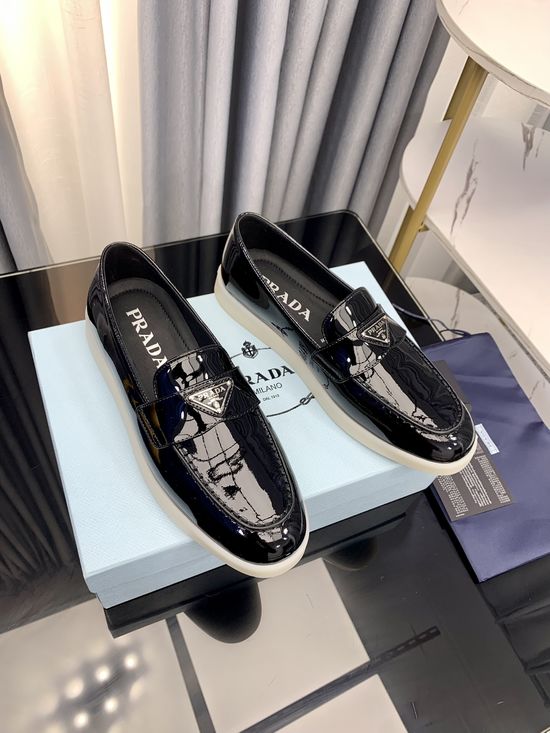 Prada Classic Logo Loafers Premium Suede Upper Durable Sole