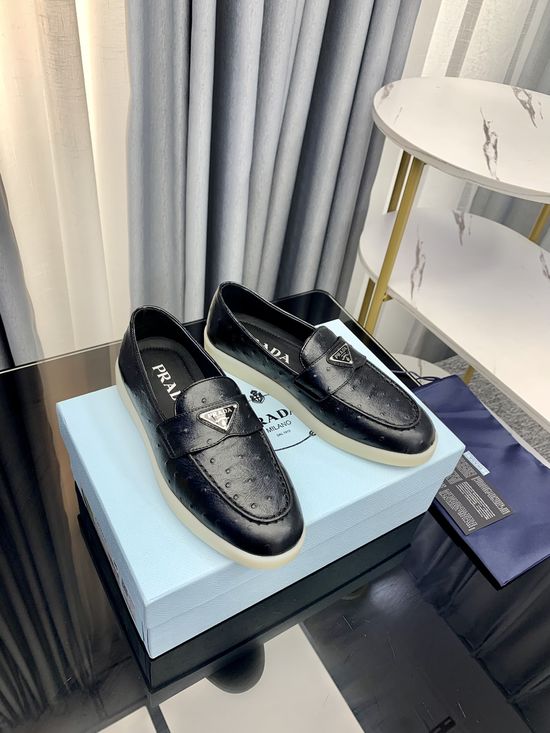 Prada Classic Logo Loafers Premium Suede Upper Durable Sole