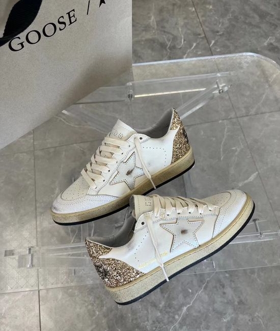 Golden Goose GGDB Sequin Decor Distressed Platform Sneakers Premium Casual Shoes