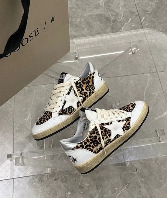 Golden Goose GGDB Leopard White Star Couple s High-Quality Sneakers
