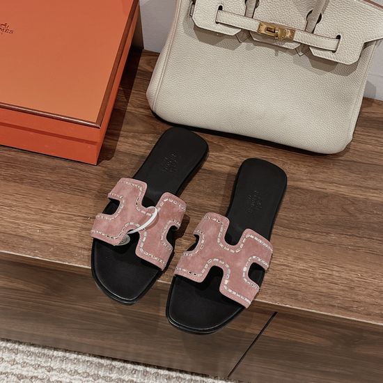 Hermes Premium Cowhide Slide Sandals Comfortable Soft Sole