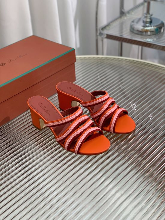 Loro Piana Genuine Leather Comfortable Summer Flat Slides