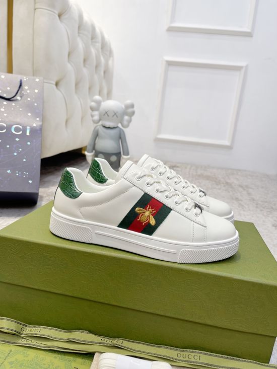 Gucci Classic Leather Casual Shoes Durable Soft Daily Walking Footwear