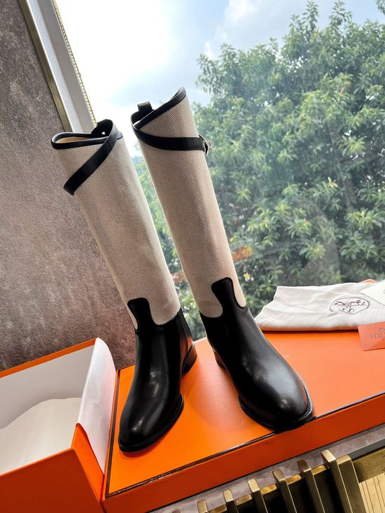 Hermes Premium Durable Classic Knee High Boots Comfortable Lining